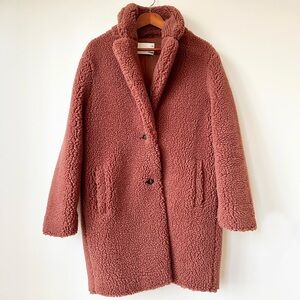 ARITZIA | WILFRED FREE TEDDY COCOON OVERSIZED FLUFFY SHERPA COLLAR COAT MID WARM
